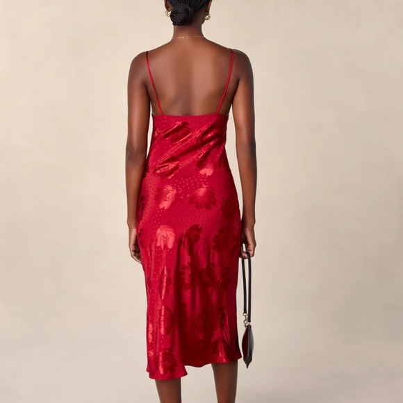 Rouje Paris Daria Dress in Jacquard Fleurs Rouge Size EU 34 - Picture 5 of 16